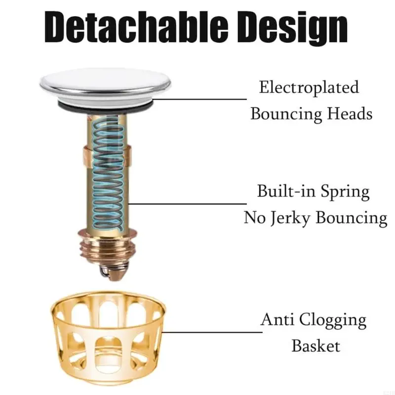 Copper Drain Filter Bounce Cores Sink Drain Plug Sink Drain Basket Easy Use 