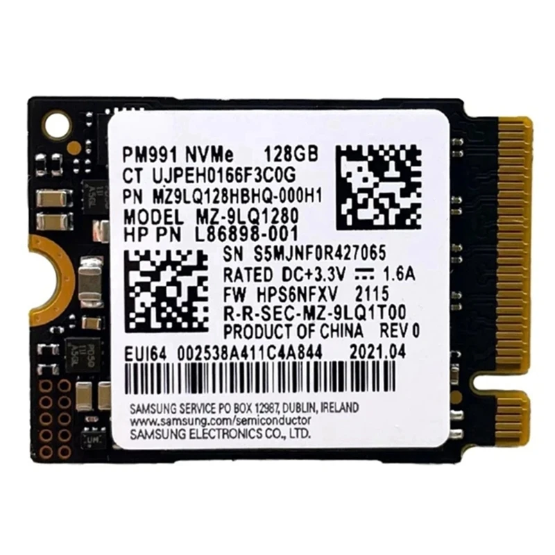 PM991 128G 2230 PCIE3.0 NVME SSD High Speed Data Transfer For Laptop Tablets Storage Hard Disk Card Durable Easy Install