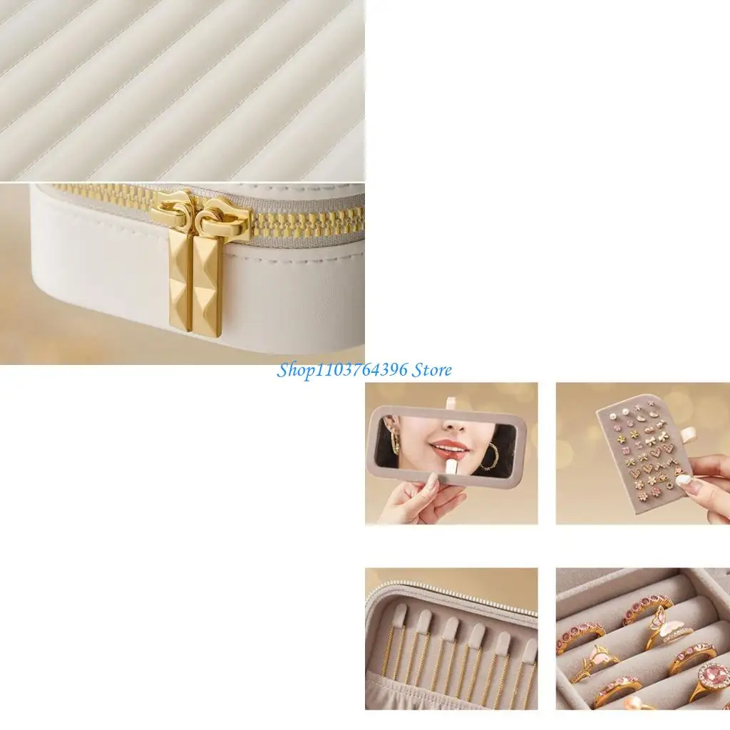

PU Leather Jewelry Storage Case Soft Velvets Interior Box for Rings Necklaces