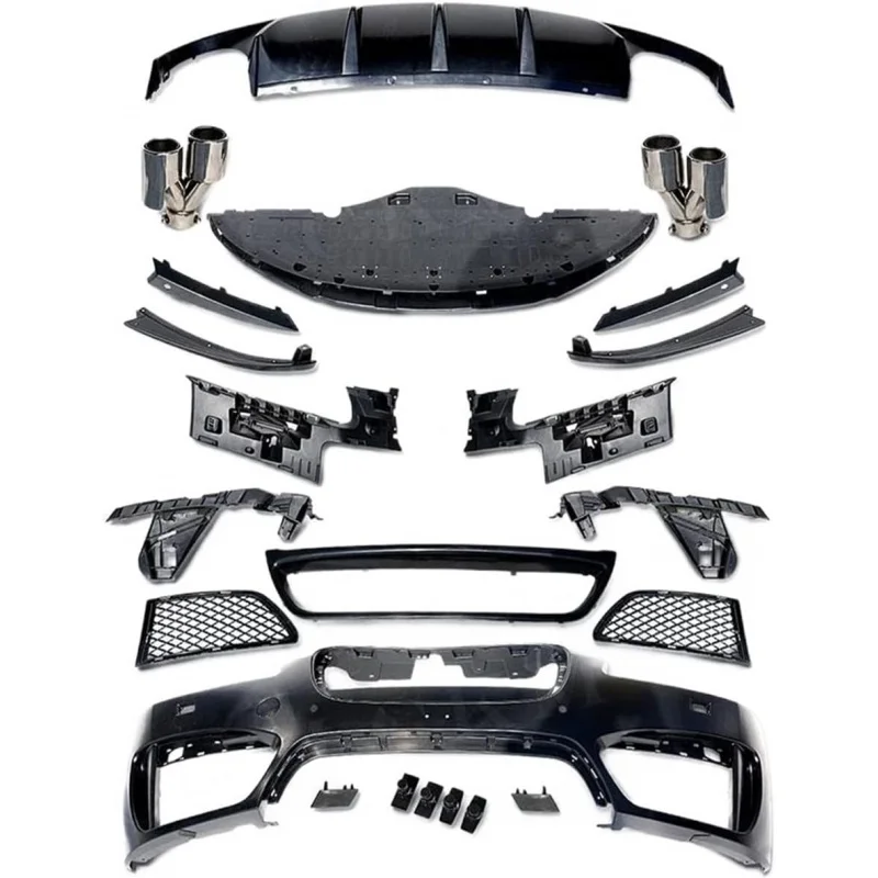 Suitable for PP Black Front Grills Rear Bumper Diffuser Exhaust Tips Body kits compatible with Jaguar XF Sedan
