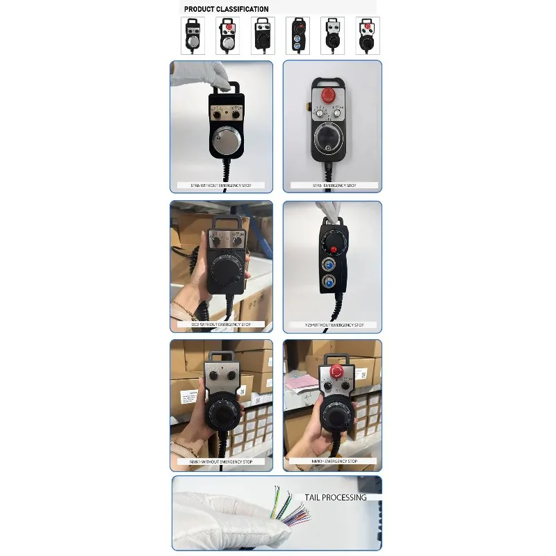 CNC Controller Machine Tool Manual Pulse Generator Encoder Handheld motion control system, emergency stop electronic handwheel