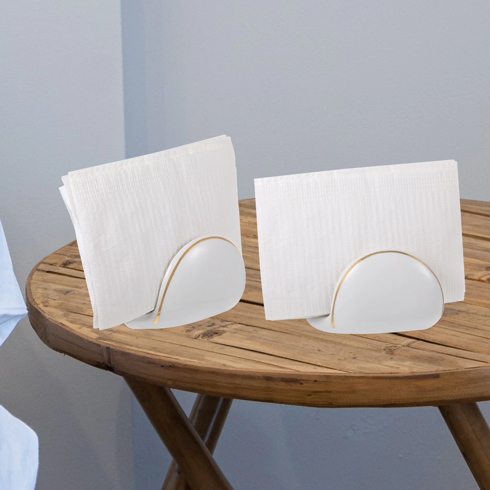 

Ceramic Napkin Holder Gold Trim Creative Napkin Stand for Table Countertop Tissue Dispenser Kitchen Decor Tissues Holder