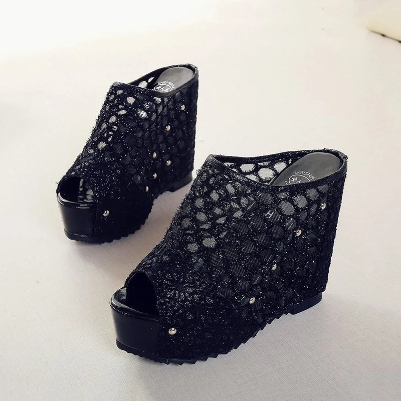 High Heels Sandals Women Beach High Wedge Slippers Women for Summer Slides Open Toe Heels Sexy Slippers Heels Zapatos Mujer