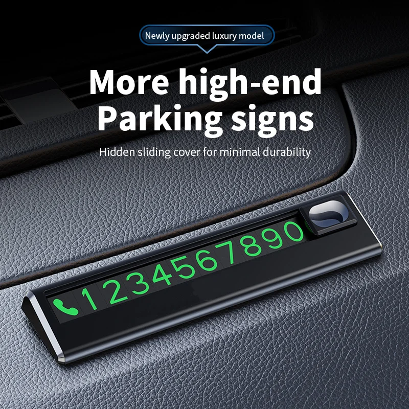 1pc Beautiful and Simple Temporary Parking Number Plate, with 5 Sets of Numbers, Economical and Practical
