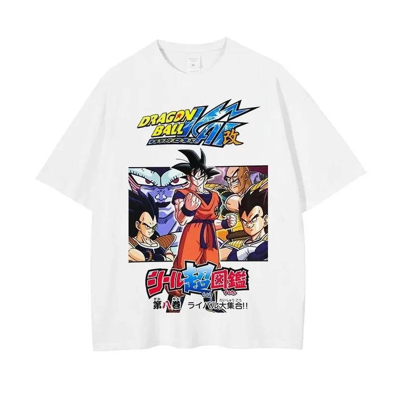 

Dragon Ball Goku Unisex Pure Cotton T-shirt 2026 Summer New Popular Anime Printed American Casual Family Short Sleeved Shirt