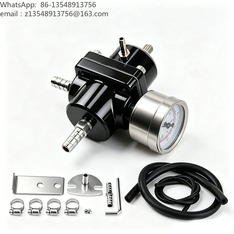 Universal Adjustable Fuel Pressure Regulator with Gauge Car Modification Auto Part