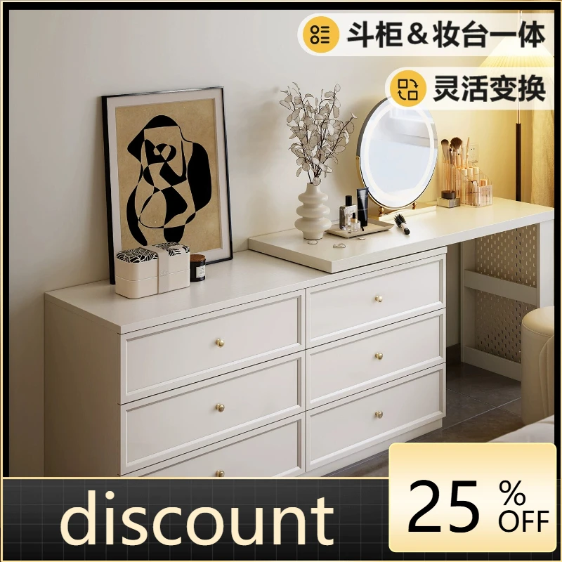 

LH dresser, makeup table, integrated chest, solid wood storage at the end of the bed, simple corner desk