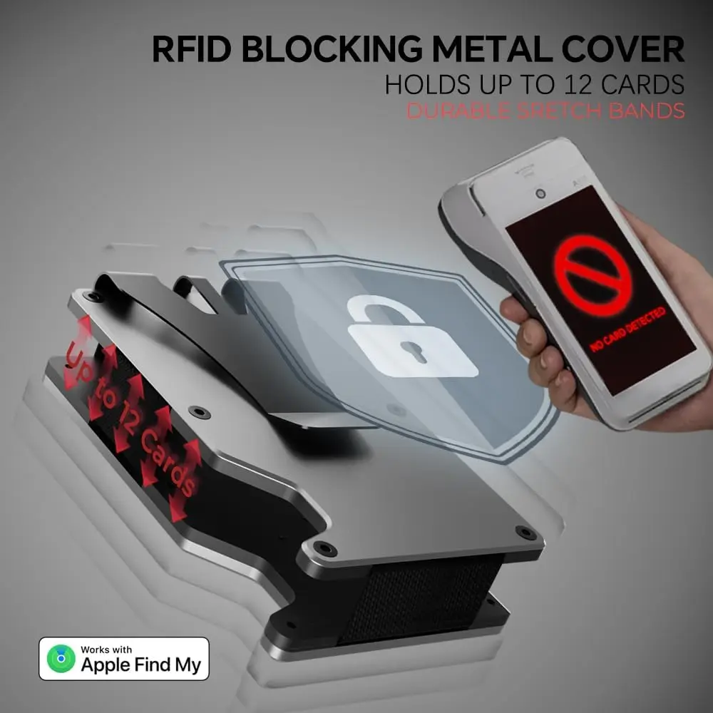 محفظة هوائية، محفظة بسيطة مع شريحة Airtag المدمجة، حامل بطاقة الائتمان لحجب RFID، متوافق مع Apple Find My iOS فقط #6