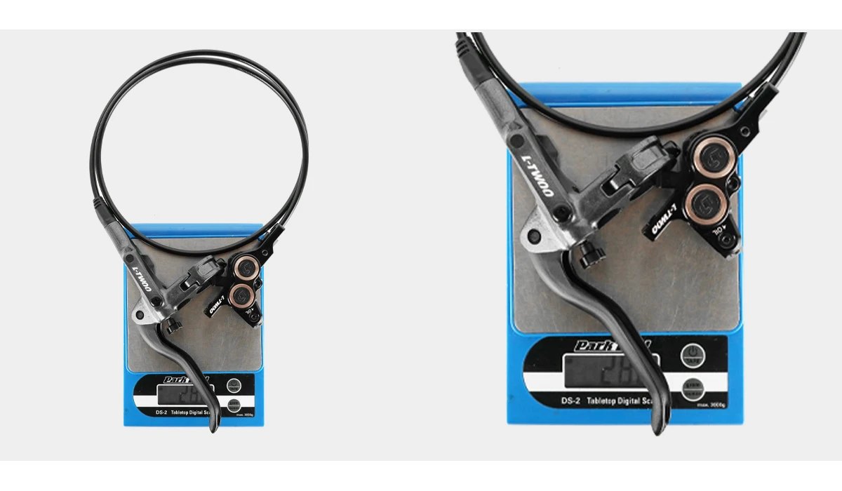 LTWOO 4-Kolben MTB Hydraulisches Scheibenbremsen-Set für Flachlenker Fahrrad Vordere und Hintere Hydraulische Bremssättel Bremshebel Schlauchadapter Fahrradteile – Detail 3