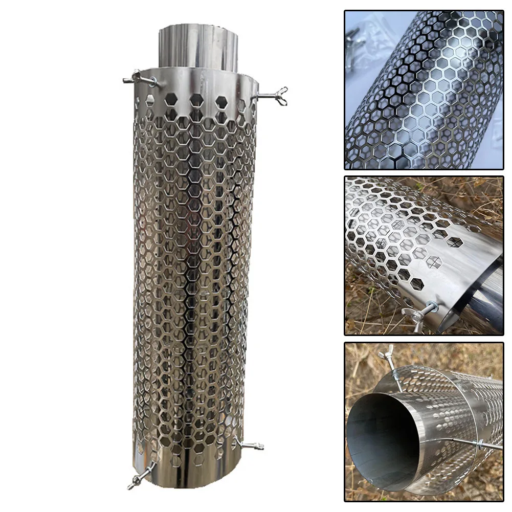 Hot Tent Wood Stove With Chimney Pipe - Stainless Steel Camping Chimney Pipe 40x12cm