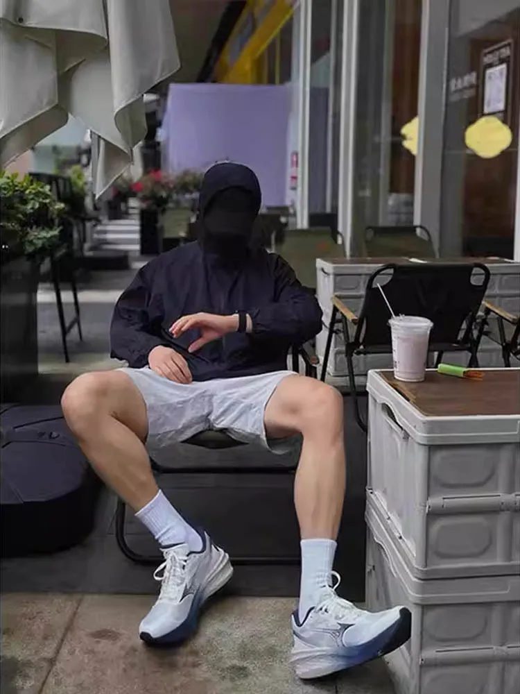 

Qui Dry Ice Silk orts Мужские летние тонкие спортивные брюки с прямыми штанинами до колена Fourths Faionable Casual Дышащие орты