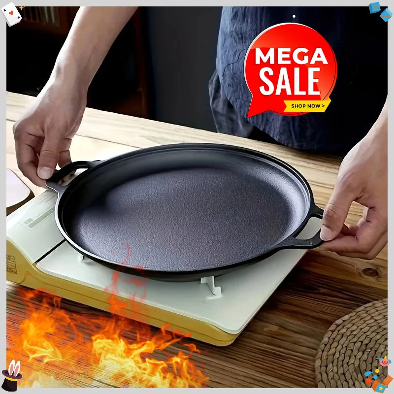 

Multi-Functional Thickened Cast Iron Pancake Maker for Home Use Non-Stick Griddle for Gas Stoves and Outdoor Cooking