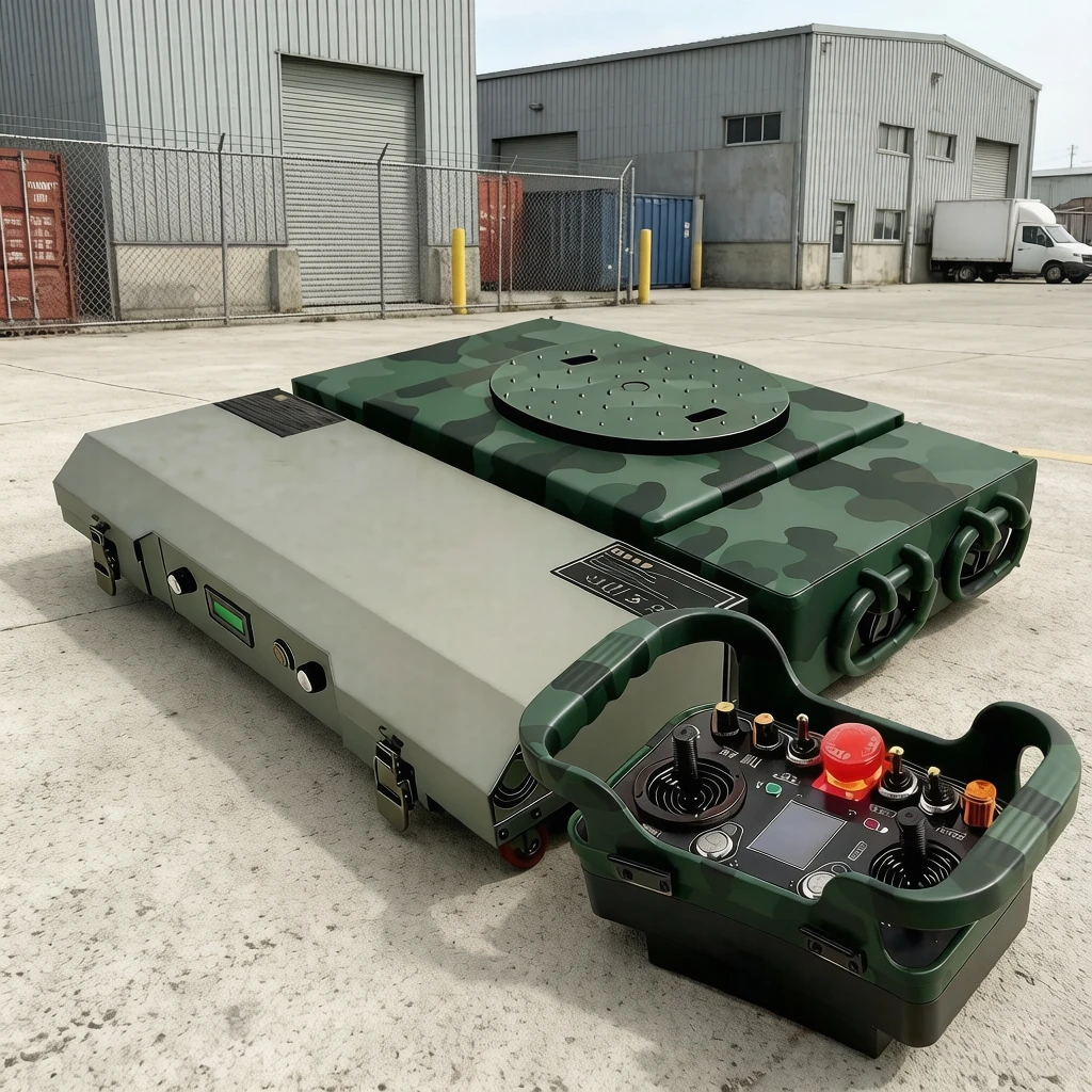 Heavy Duty Machinery Mover Tank Transporter Camouflage Electric Pallet Truck Warehouse Load Transport Factory Wholesale