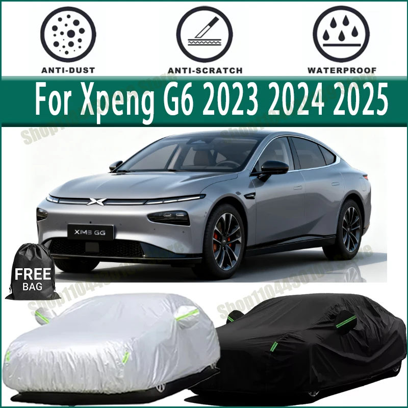 

For Xpeng G6 2023-2025 Car Covers with Reflective Strip Anti Corrosion Sun Rain Snow Wind Protection Dustproof UV Scratch