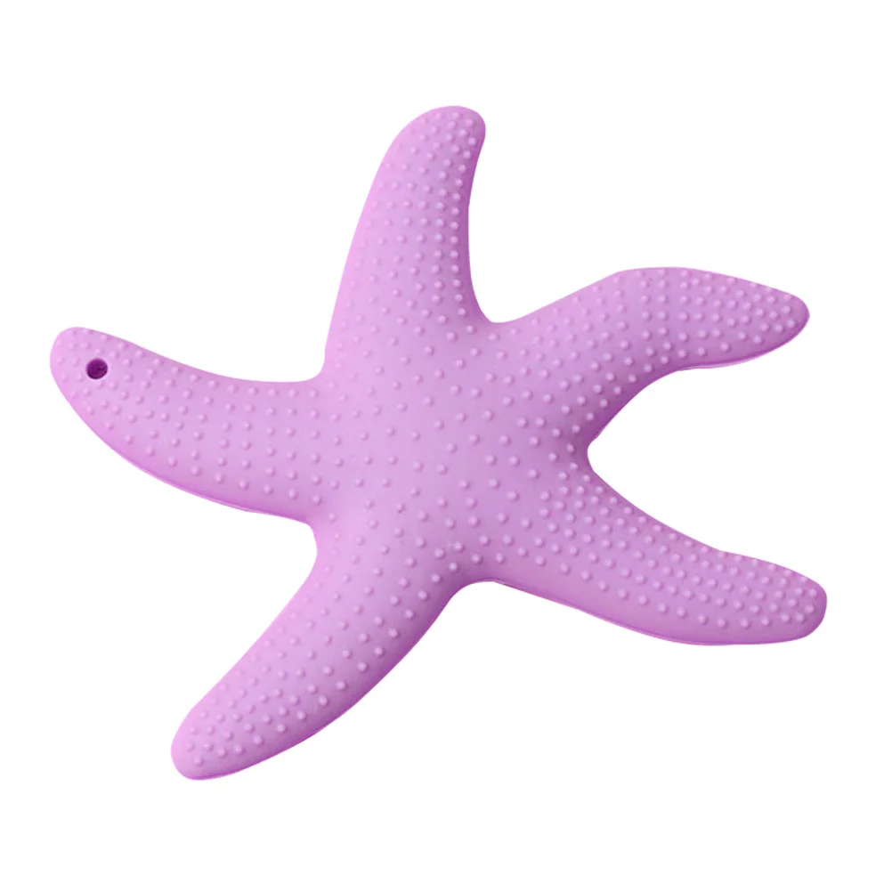 عضاضة أطفال من السيليكون بدرجة طبية أرجوانية مهدئة على شكل أسنان كرتونية هدية عديمة الرائحة وقابلة لإعادة الاستخدام #4