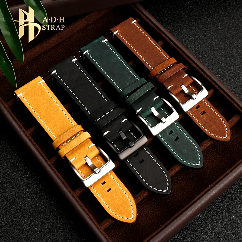 Universal Leather Watch Strap For Hamilton Khaki Aviation Field H70555533 H70205830 Watch Band Soft Quick Disassembly 20 22 24mm