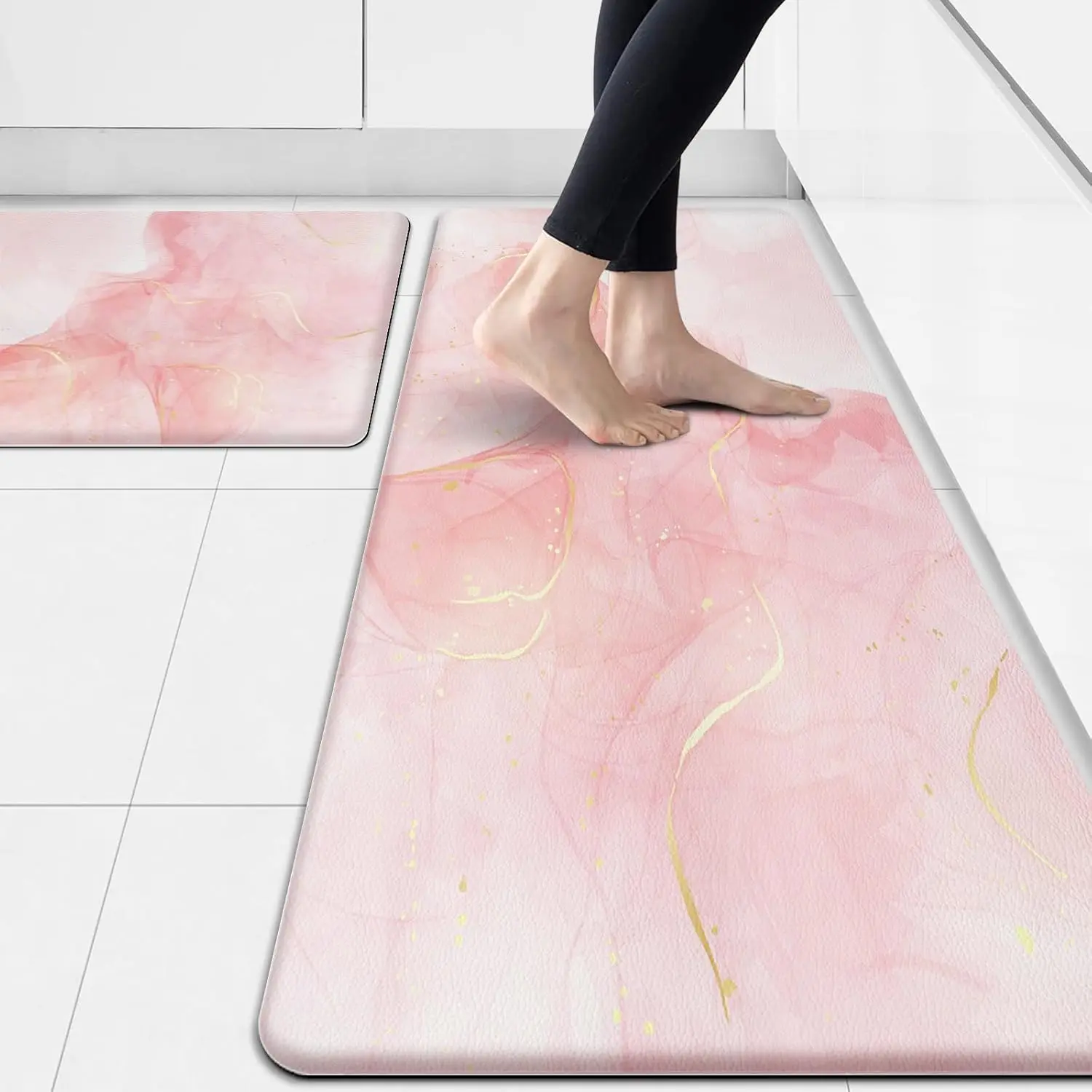 

Modern Abstract Marble Kitchen Carpet Flannel Non-slip Bathroom accessories Mat for Livingroom Entrance Foot mat Home Decoration