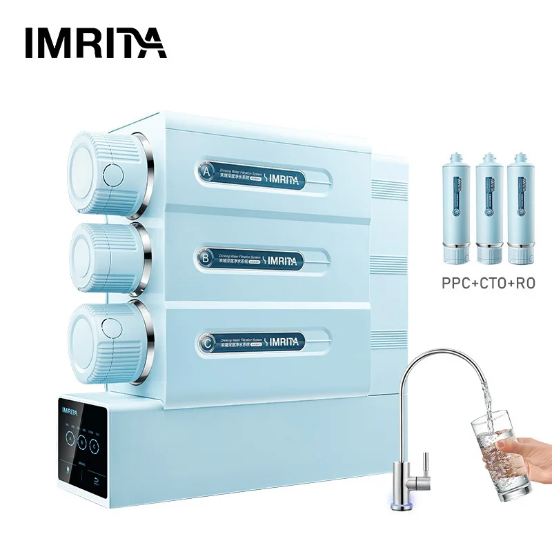 

IMRITA Wholesale Home Use Under Sink 800GPD 4 Stage Reverse Osmosis RO Water Purifier System Without Tank