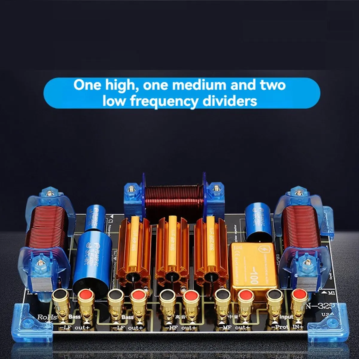 Y60A NEW-High Power Frequency Divider 1 High 1 Mid 2 Bass 3 Way Speaker Crossover 2300W High Power for 15inch 18inch Speaker