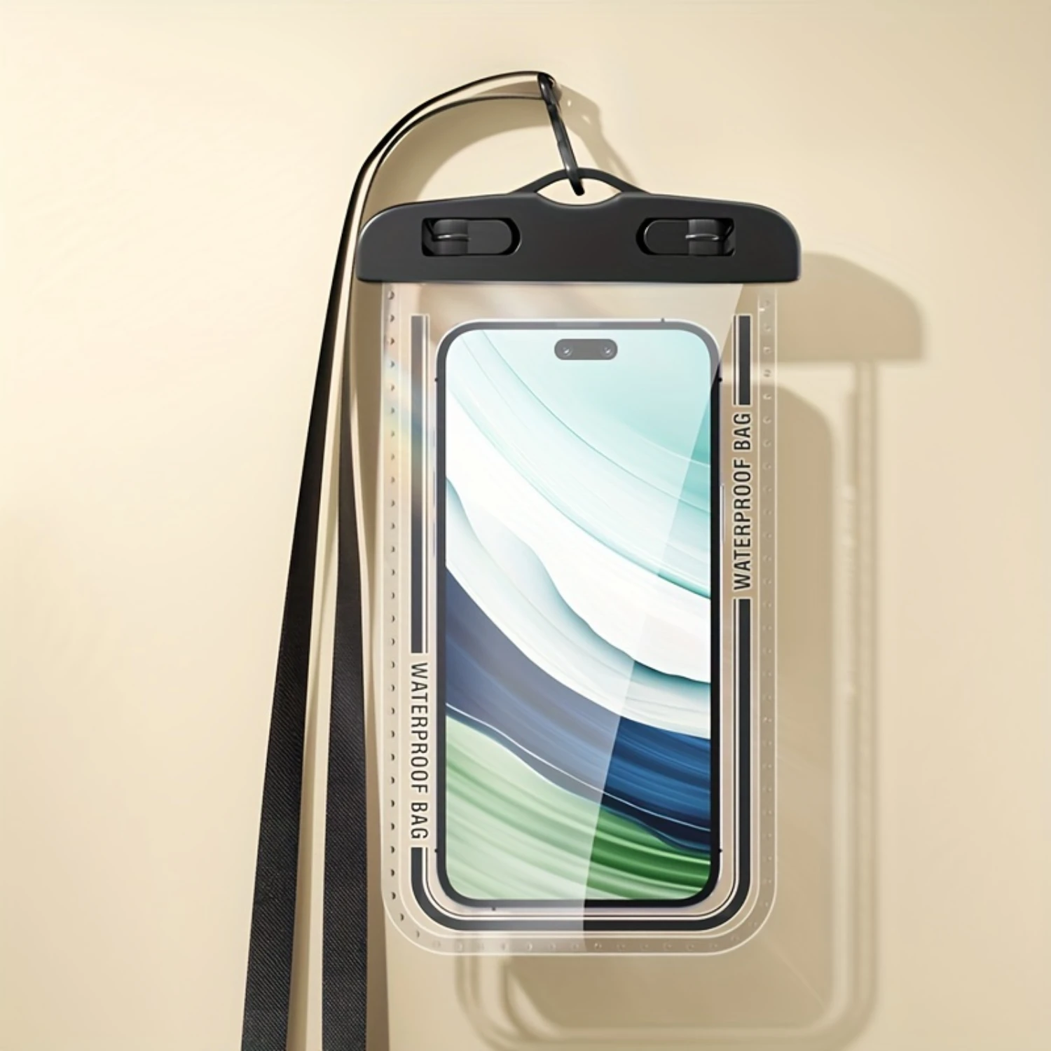 

2-Pack Universal Waterproof Phone Pouch with Lanyard, Water-Resistant Plastic Case Compatible with 15/14/13/12/11 Pro XS Max SE