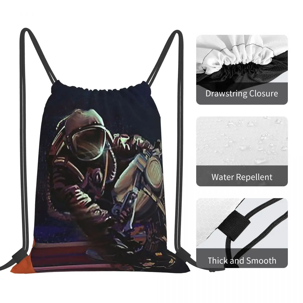 Cosmic Cafe Racer Backpacks Multi-function Portable Drawstring Bags Sports Bag Book Bags For Travel Students