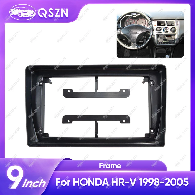 For HONDA HR-V 1998-2005 9 INCH Car Radio Android Stereo Audio Screen Multimedia Video Player Navigation Frame Matten Black