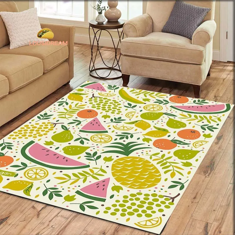 Fruit Pattern Living Room Bedroom Beautiful Carpet Non-slip Carpet Photography Props Birthday Gift Room Carpet Picnic Rug