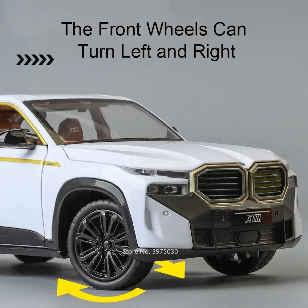 1:24 Schaal BMW XM Speelgoedauto's Modellen Legering Diecast 6 Deuren Geopend Miniatuur Voertuigen Trek Licht Muziek Auto voor Kinderen Geschenken