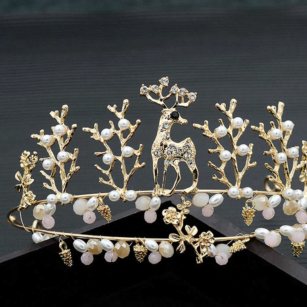 

Christmas Headdress Women Rhinestone Headwear Pearl Elegant Hair Band Bride Headwrap Party Occasion Durable Fine Crafted Perfect