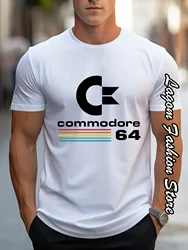 Summer Men Commodore 64 Print T-Shirt Fashion Cotton Tops Tees Male C64 SID Amiga Retro Short Sleeve Clothing Casual Streetwear