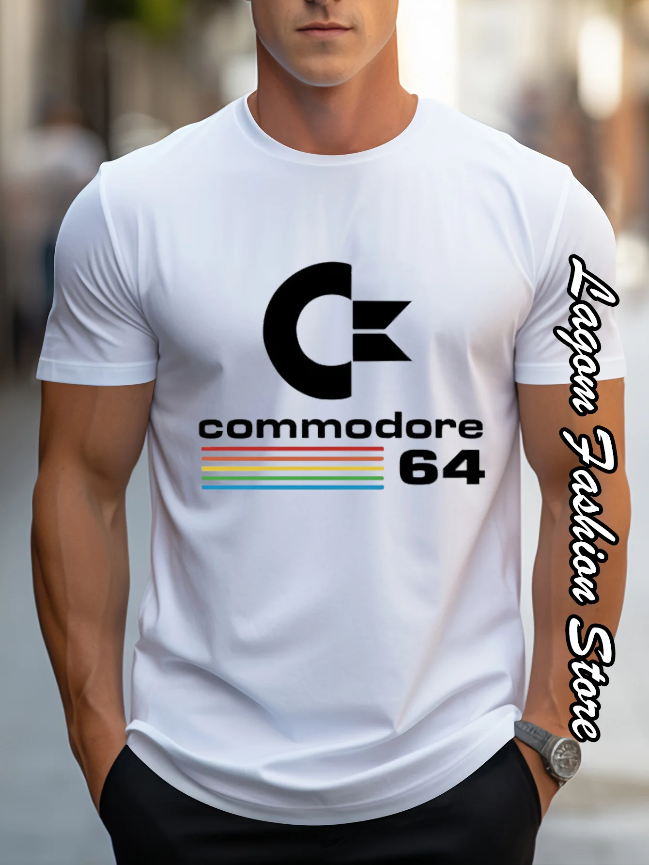 Summer Men Commodore 64 Print T-Shirt Fashion Cotton Tops Tees Male C64 SID Amiga Retro Short Sleeve Clothing Casual Streetwear