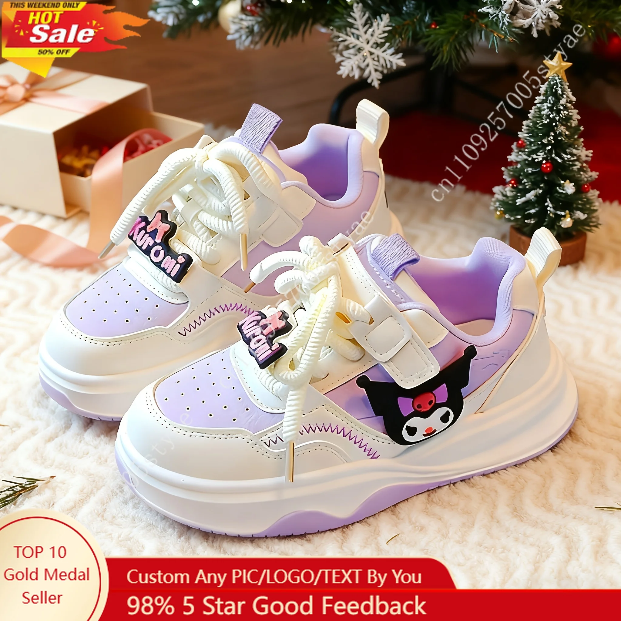 

Kuromi Casual Sports Shoes Featuring SANRIO Cartoon Designs Suitable for Middle Fashionable and Comfortable for Girls