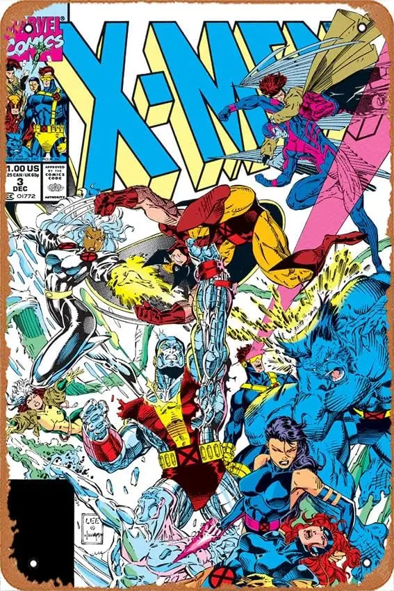 Letrero de estaño de Metal Vintage, letrero de Metal Retro, edición de cómic de los años 90, cartel de 3 colosos Psylocke, decoración para el hogar, Bar, Pub, garaje, regalos Ho