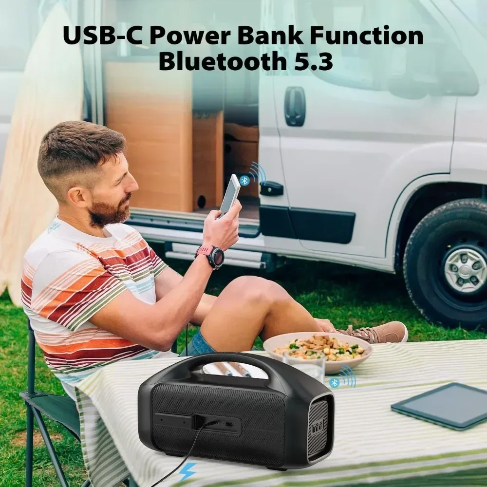 Altoparlante portatile StormBox Blast: suono Stereo forte da 90W con XBass, altoparlante Bluetooth impermeabile IPX7 per esterni