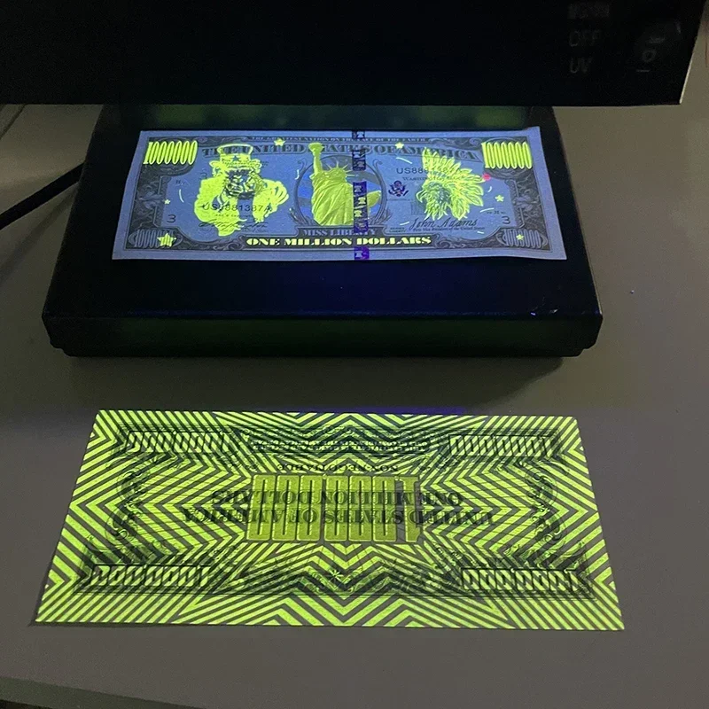 الحرف الرائعة 10 قطعة/100 قطعة الأمريكية مليون دولار ورقة تمثال الحرية الأشعة فوق البنفسجية المضادة للتزييف الرقم التسلسلي الأوراق النقدية #5