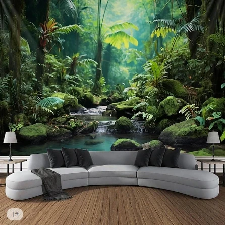 Rainforest Landscape Tapestry Mural Art Tapestry Mural Decoration Photography Background Blanket Bedroom Living Room Decoration