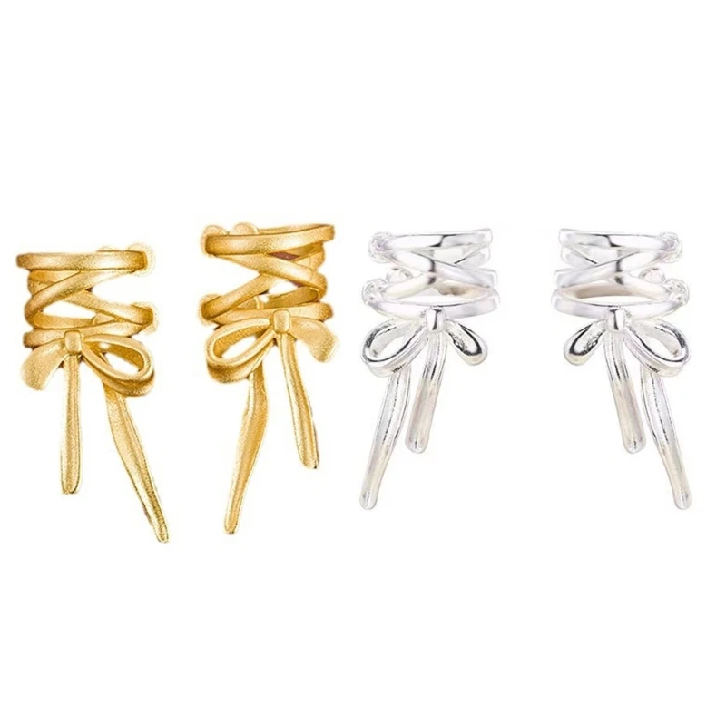 Bowknot Ear Cuffs for Women Lady Fashion Ear Clip Earrings for Daily Party Wear Dropship