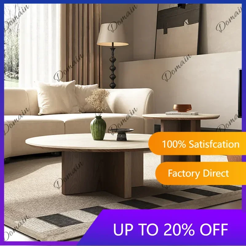 New Office Indoor Coffee Tables Round Beige Balcon Apartment White Coffee Tables Center Nordic Wood Tavolino Da Salotto Furnitur