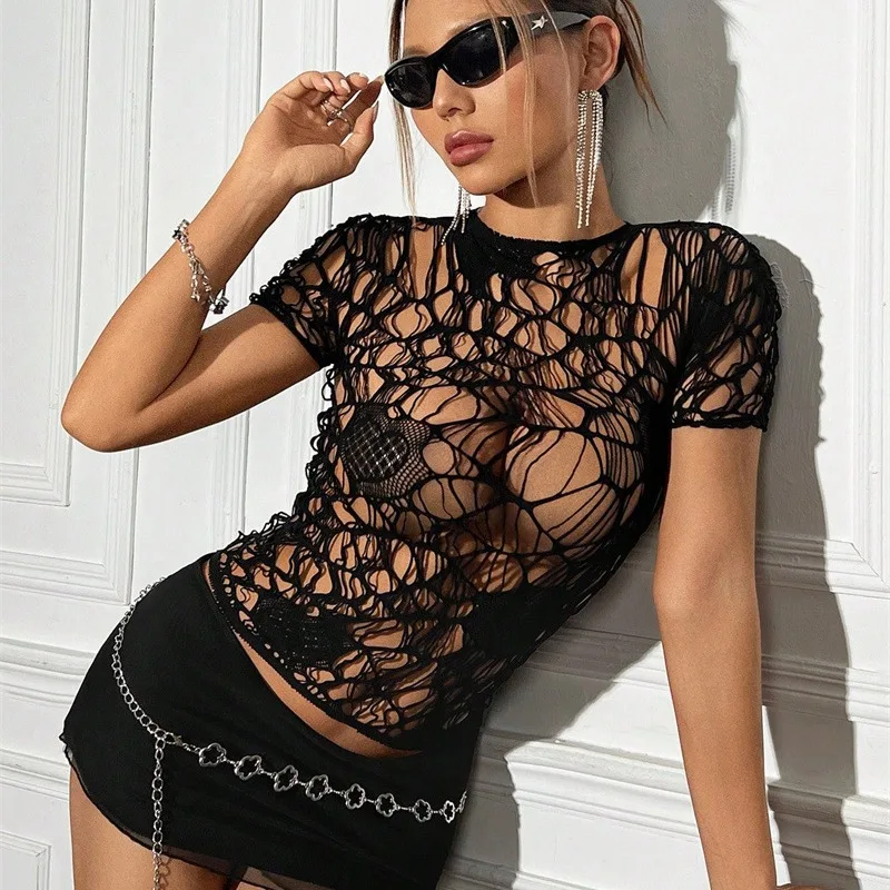 Toucheart Erotic Lingerie Sexy Temptation Pajamas Uniform For Women Solid Color Hollow Out See-through Mesh Sexy Underwear New