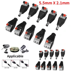 5/10/20pairs 5.5mm X 2.1mm DC Power Connector Plug Male/ Female DC Connector Power Jack Adapter Socket For CCTV Camera LED Strip