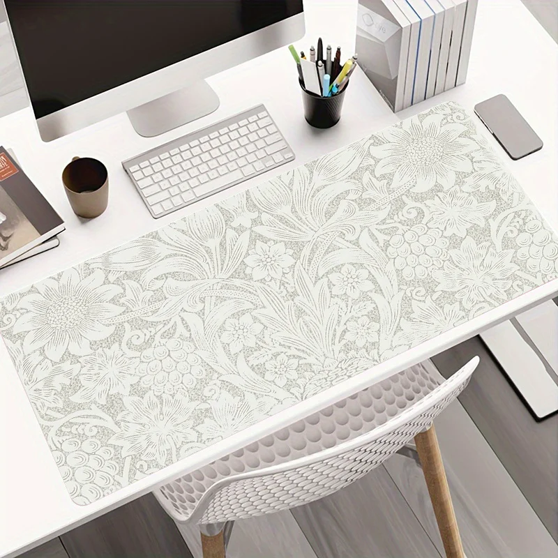Large Retro Floral Mouse Pad Non-Slip Desk Mat Keyboard Mat Gaming Accessories Desk Gadgets Carpet Mousepads Decoration Office