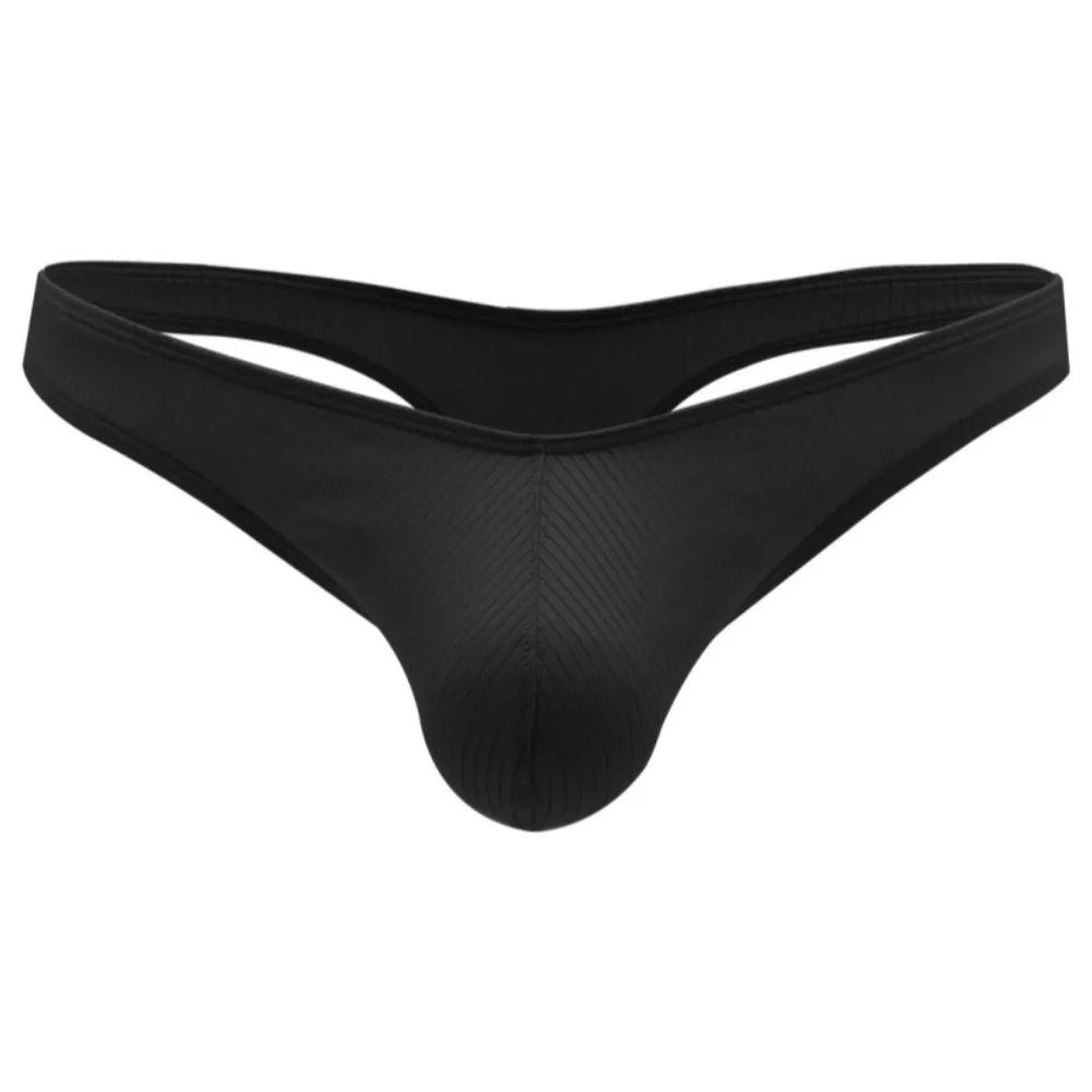 Comfortable Low Waist Men Thongs Underpants Thread Pattern Men's Panties Underwear Solid Color Male Briefs Summer