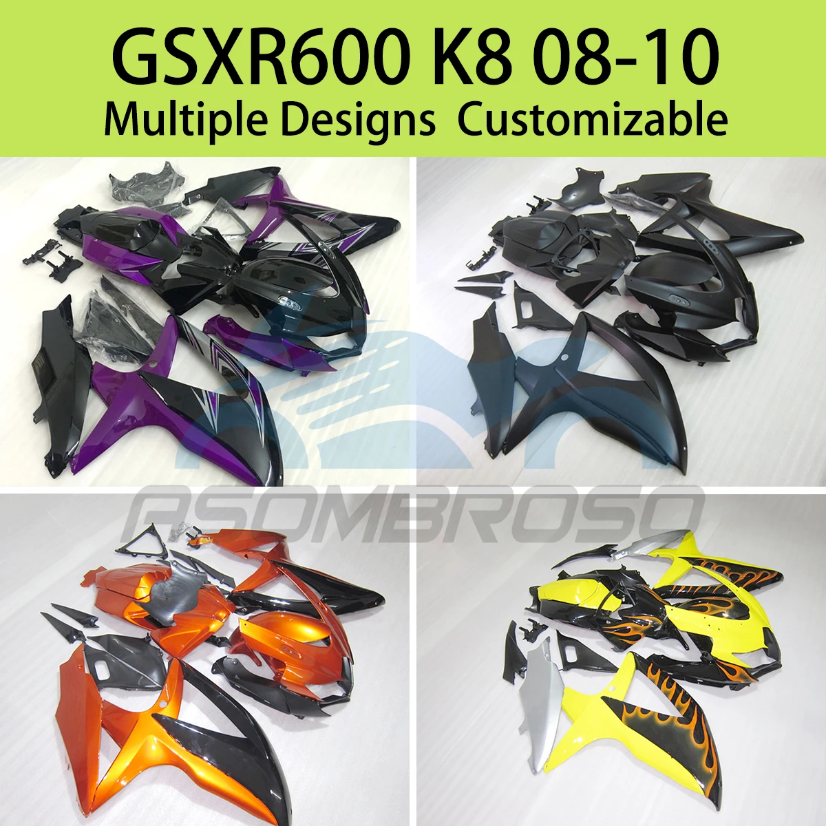 

GSXR 600 750 2008 2009 2010 Комплект обтекателей послепродажного обслуживания для SUZUKI GSXR600 GSXR750 K8 08 09 10 Комплект обтекателей мотоцикла