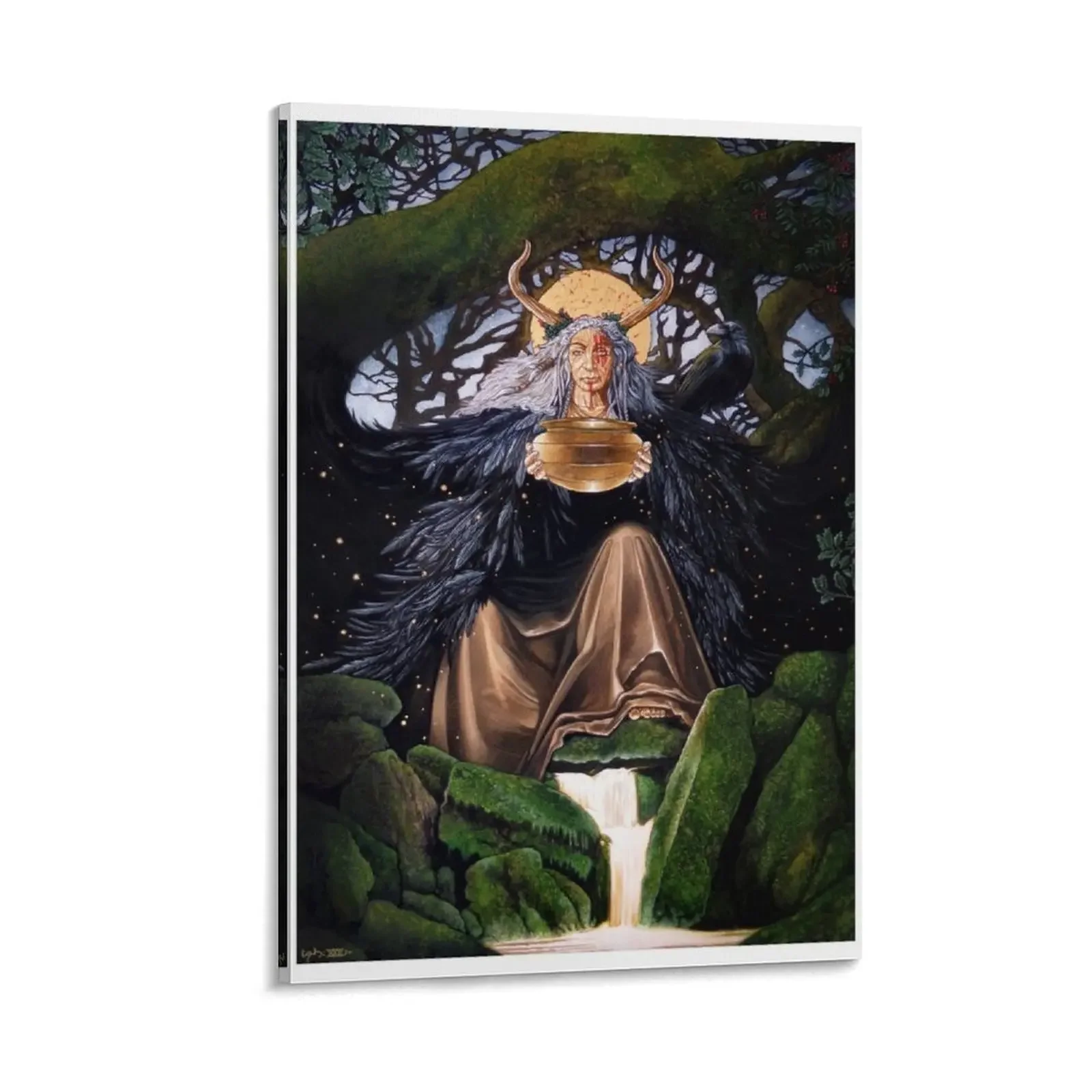 

She Who Dwells Amongst Us: Original Artwork copyright Stuart Littlejohn/Q Publishing 2022 Canvas Painting anime figure