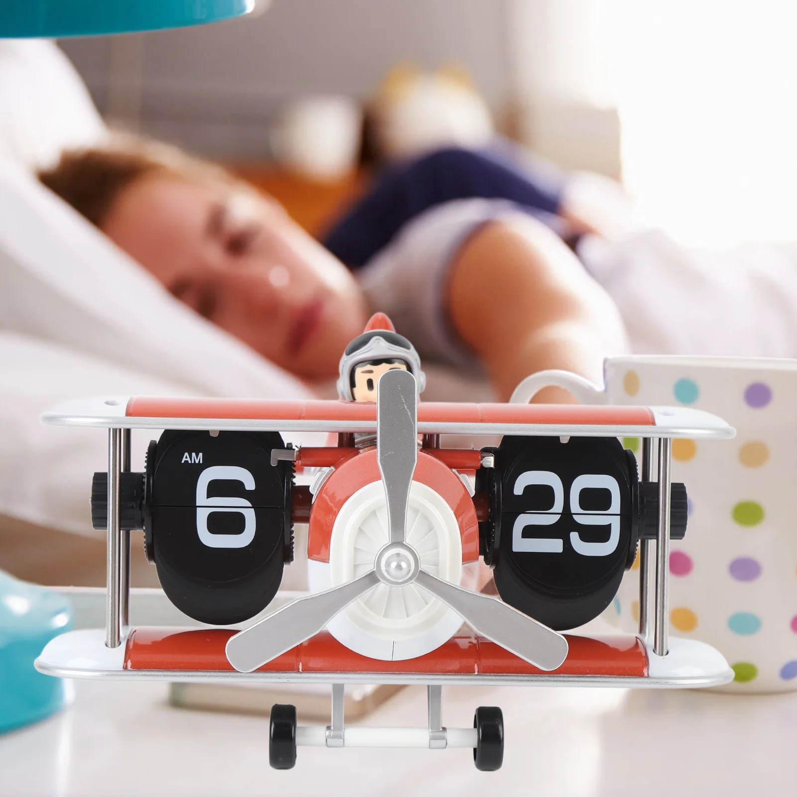 

Airplane Flip Clock 12 Hours Retro Battery Powered Auto Flip Desk Clocks For Living Room Bedroom Study Office