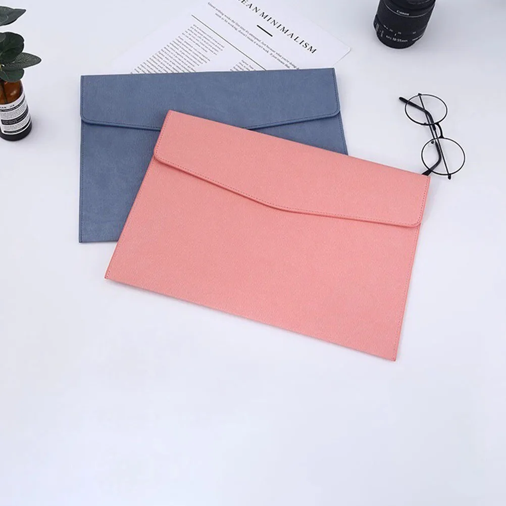 

2 Pcs Briefcase Documents Bag Buckle File PU Discoloration Imitation Folder Man A4