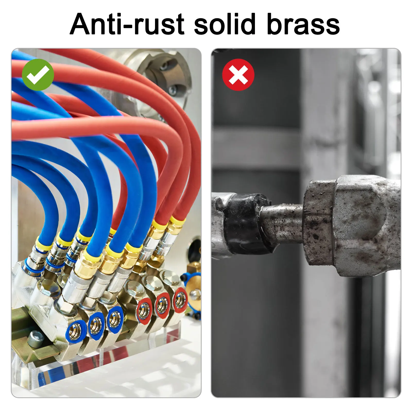 2 قطعة تركيب خرطوم نحاسي، 5/16 بوصة، 5/8 بوصة بارب × 1/2 بوصة NPT أنثى محول تركيب أنابيب نحاسية للأجهزة الميكانيكية