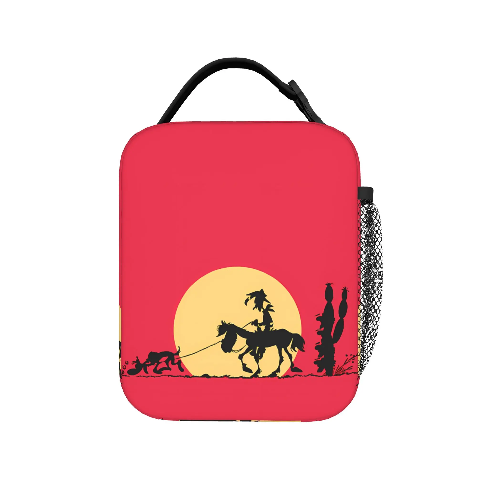 Lucky Luke Cartoon Comics Lunch Bag  Picnic Lunch Box For Men Kawaii Graphic Tote Food Bags Waterproof Portable Cooler Bag
