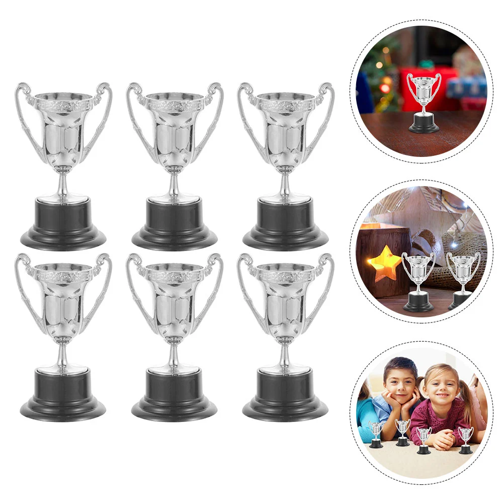 6 Pcs Delicate Mini Trophy Child Gold Decor Small Party Plastic Award Cups Lovely