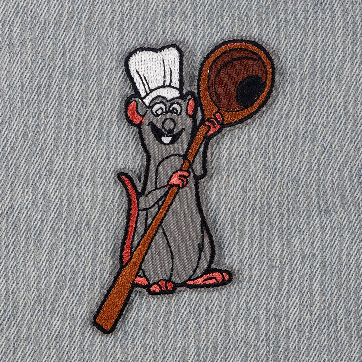 Mouse Chef Patches For Kids Clothing DIY Badge Adhesive Movie Cute Cartoon Embroidered Patches On Clothes Stickers Appliques